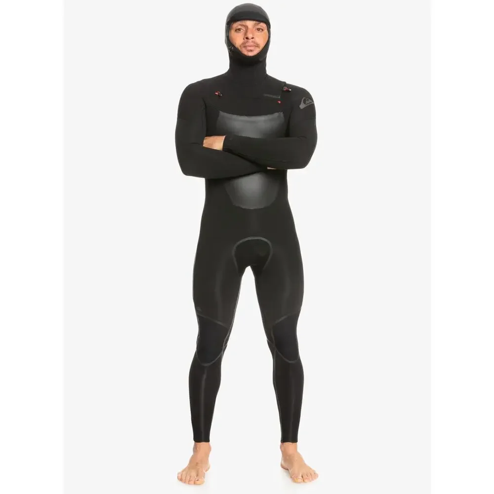 Quiksilver Mens Full Wetsuit 4/3mm Marathon Sessions Hooded Chest Zip Suit